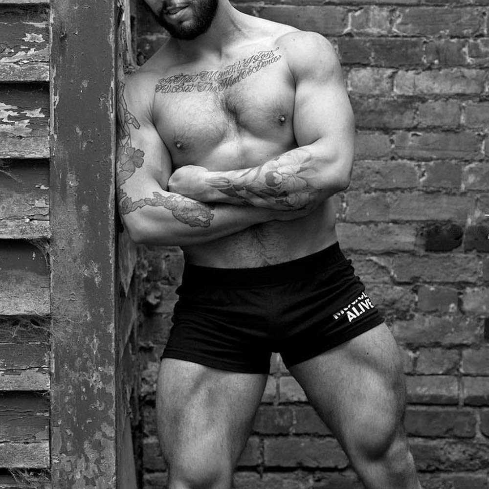 Muscle Alive Hombres Gimnasio Culturismo Pantalones Cortos Algodón
