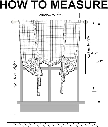 Miniatura 7 de Hiasan Buffalo - Cortinas semitransparentes para filtrar la luz con bolsillo para barra, cortinas de globo para cocinagranja, blanco y negro, 42 x