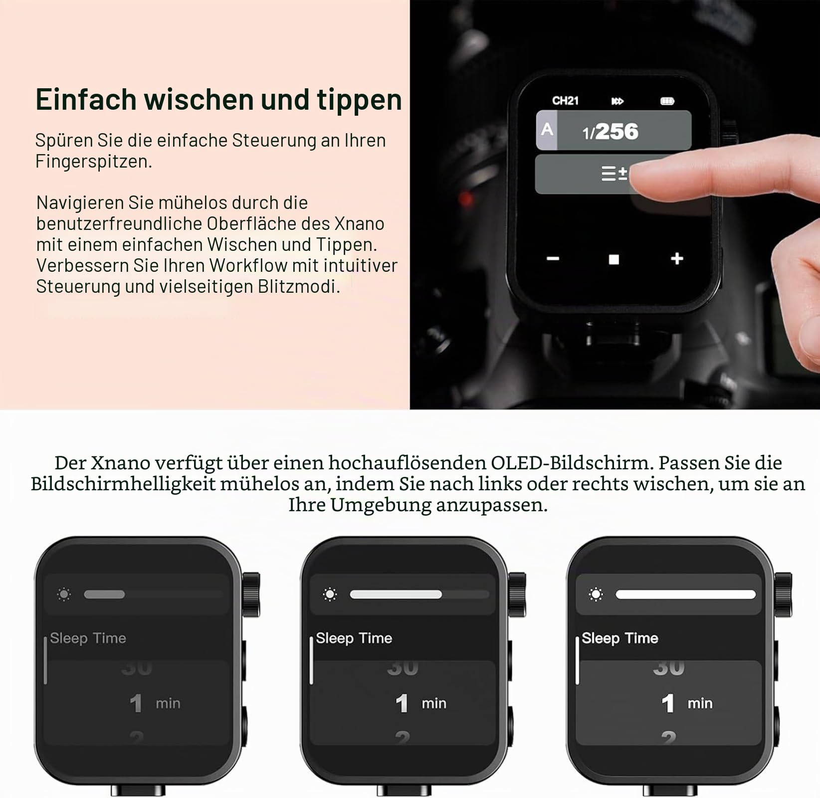 Godox X3C X3-C 2.4G OLED-Touchscreen Flash Trigger TTL kabelloser Blitzauslöser, mit TCM-Konvertierung, Eingebauter 3,7 V 850 mAh Li-Ion-Akku mit Aufbewahrungstasche für Canon-Kameras (X3C)