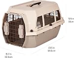 Amazon Basics Hard-Sided Dog and Cat Kennel, Single-Door Travel Pet Carrier with Metal Wire Ventilation, 23.6 x 15.7 x 13.0 inches / 60 x 40 x 33 cm (L x W x H)