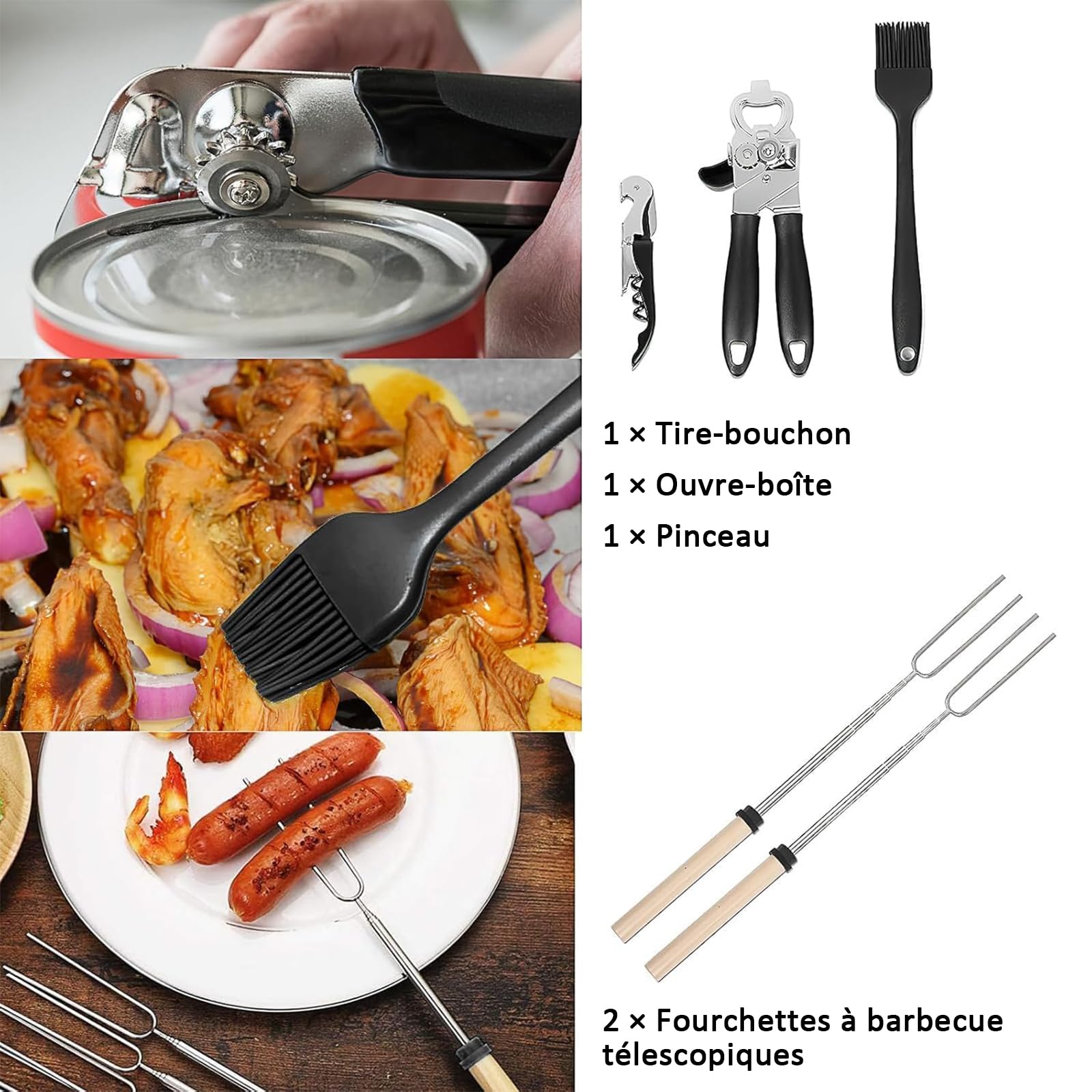 Ensemble de 35 Ustensiles et Couverts de Camping avec Sac de Rangement, Assiettes et Tasses, Accessoires de Cuisine Extérieure pour Voyage, Pique-Nique et Barbecue