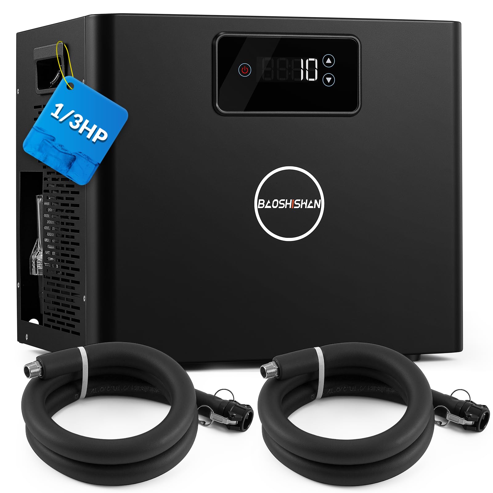 BAOSHISHAN Enfriador de agua para baño de hielo 1/3 HP, rango de ajuste de temperatura 0-50 ℃, con filtro y bomba integrados