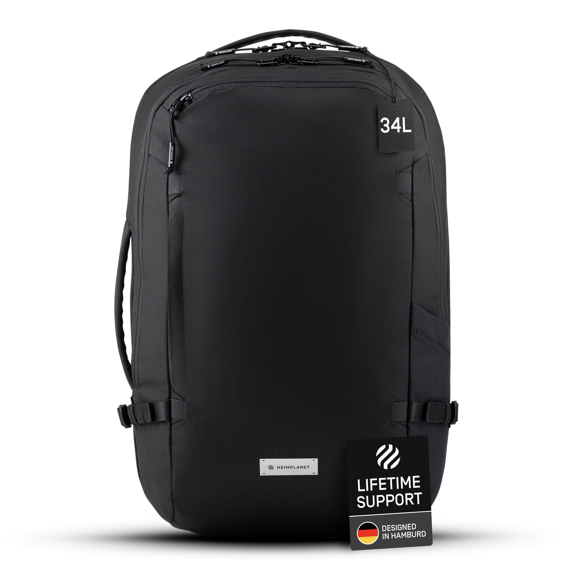 HEIMPLANET ORIGINALE | Transit Line Travel Pack | Supporta l'1% for the Planet (34L, Nero)