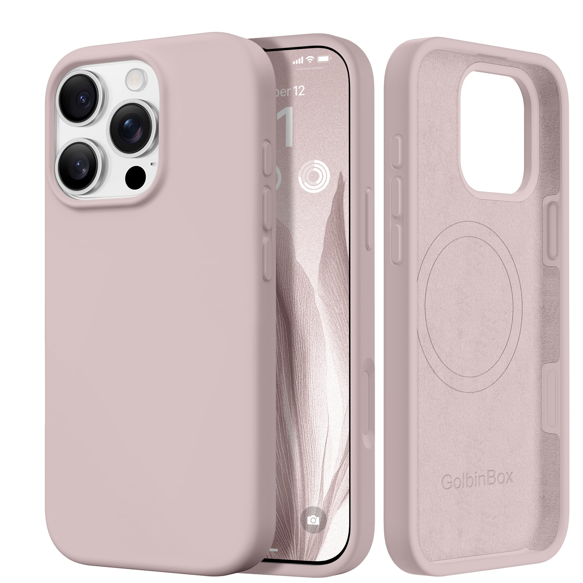 GolbinBox Magnetic for iPhone 16 Pro Max Case, Compatible with MagSafe, [Soft Anti-Scratch Microfiber Lining], Liquid Silicone Shockproof Protective