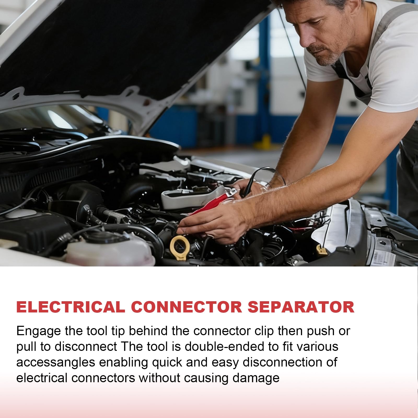 Strumento Separatore di Connettori Elettrici,strumento per Auto a Doppia Estremità,Separatore Connettore Terminale Elettrico,per Meccanici e Appassionati (Rosso)