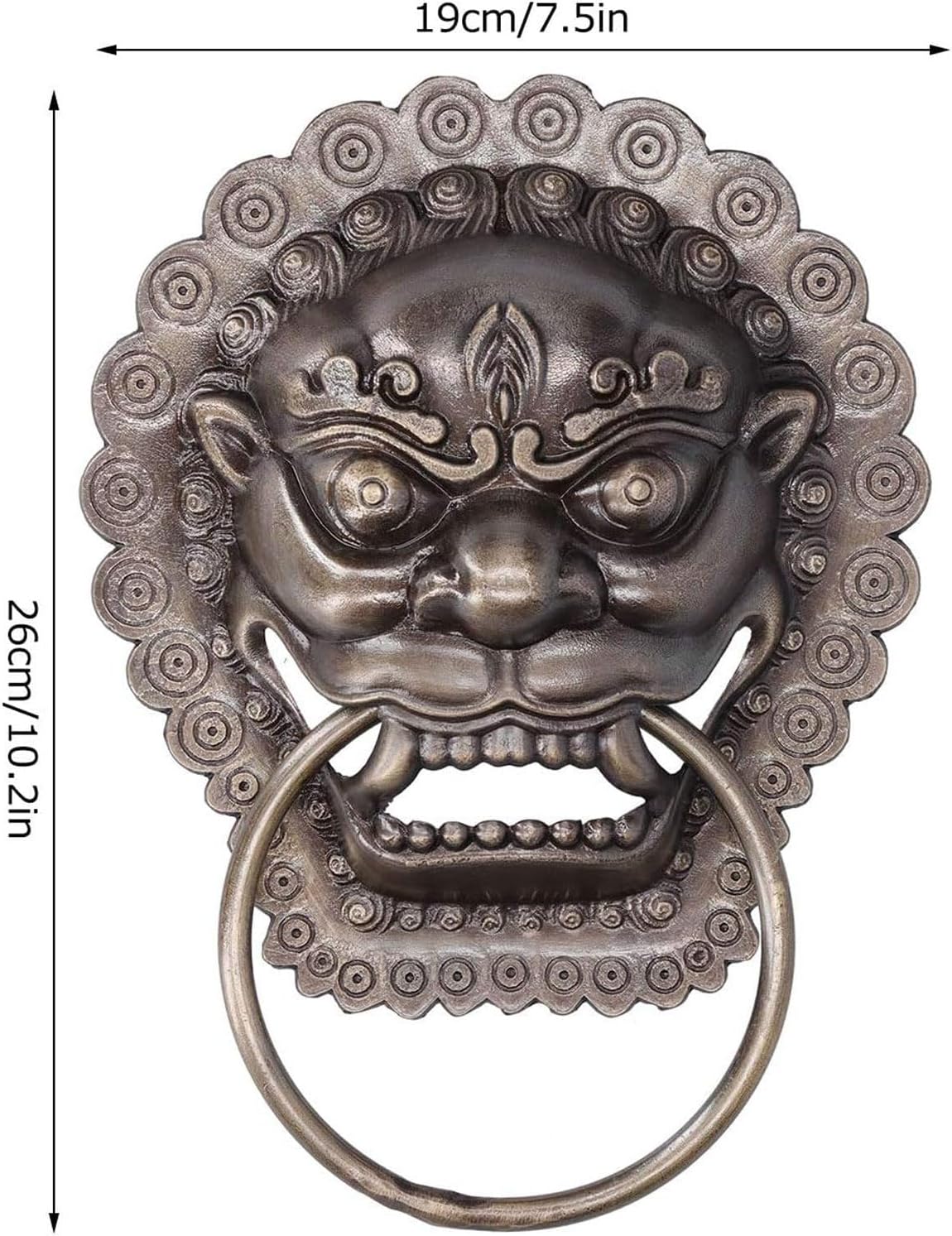 Door Knocker Chinese Style Brass Door Knocke Antique Animal Head Door Ring Handle Wooden Door Courtyard Copper Pull Ring Handle