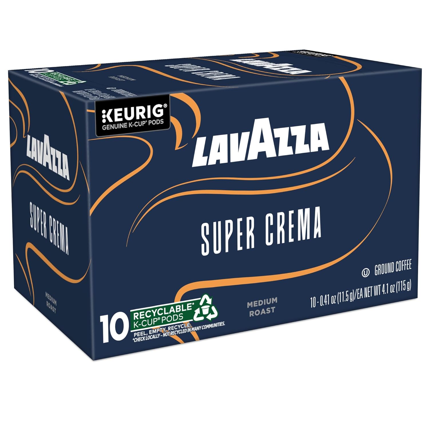 Lavazza Super Crema, Single Serve Keurig K-Cup Pods, Medium Espresso Roast Coffee, 60 Count (6 Packs of 10)