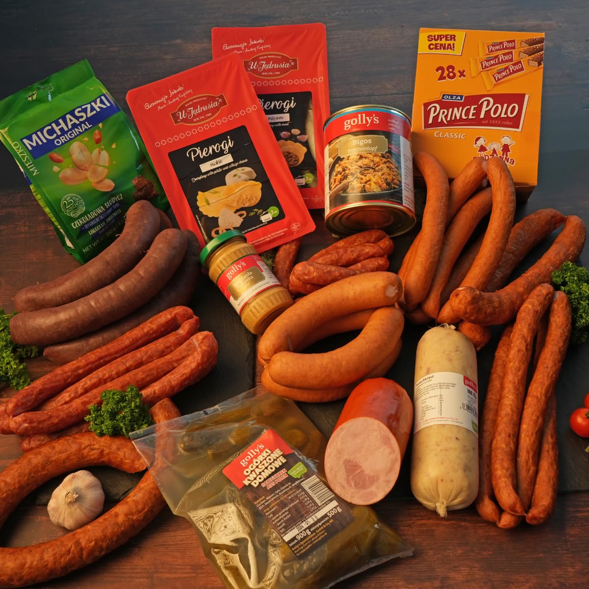Polnisches Wurstpaket XL – Große Genussbox mit Krakauer, Kabanos, Pierogi, Bigos & traditionellen Spezialitäten – golly’s