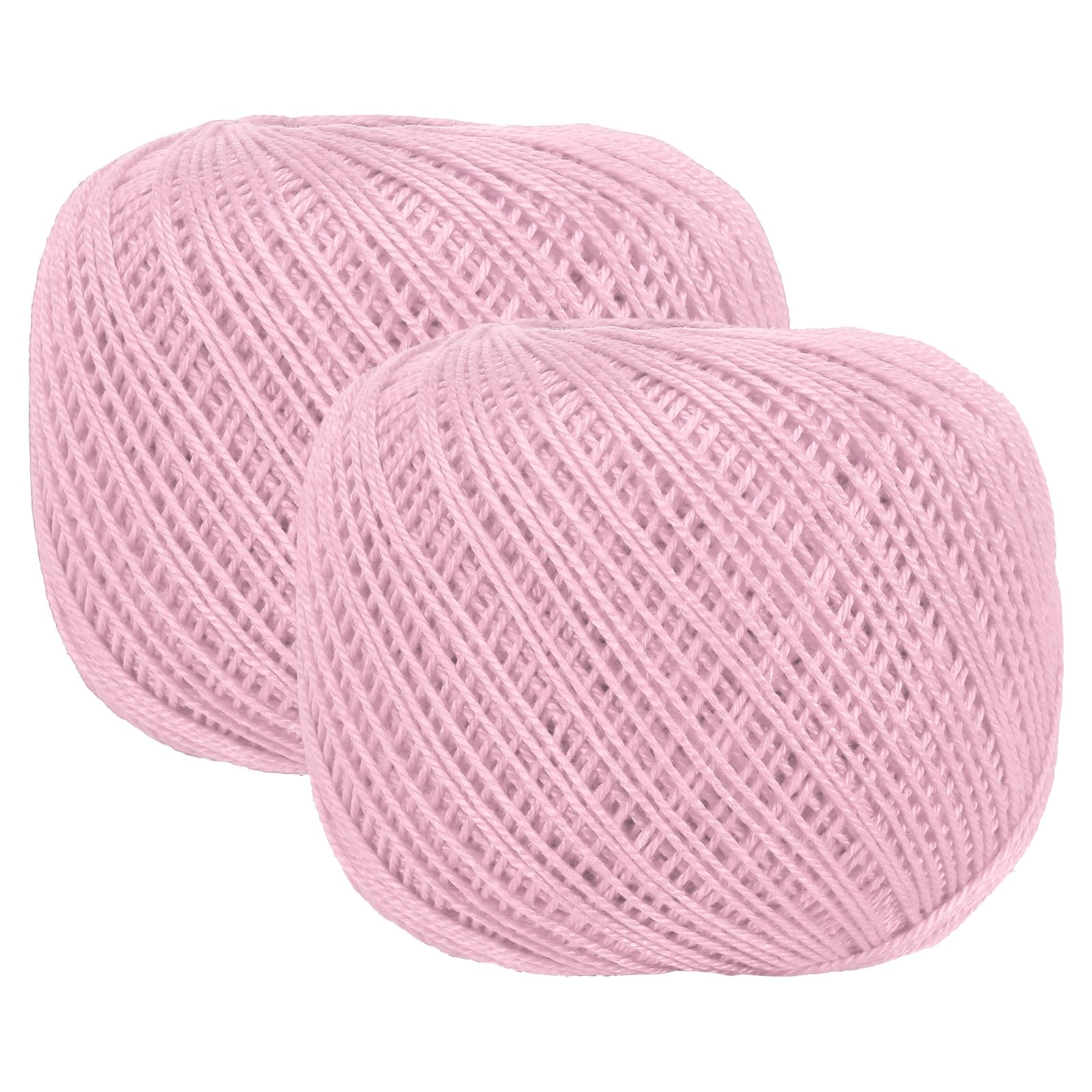 sourcing map 2 Rolls 164 Yards Size 3 Pink Pearl Cotton Crochet Thread