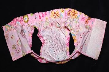 Set - 2 Colors 100% Cotton for Small Pets Dogs Cats Female Diaper Sanitary Pant Hook and Loop with Sunflower Design (S: Waist 8 - 12)