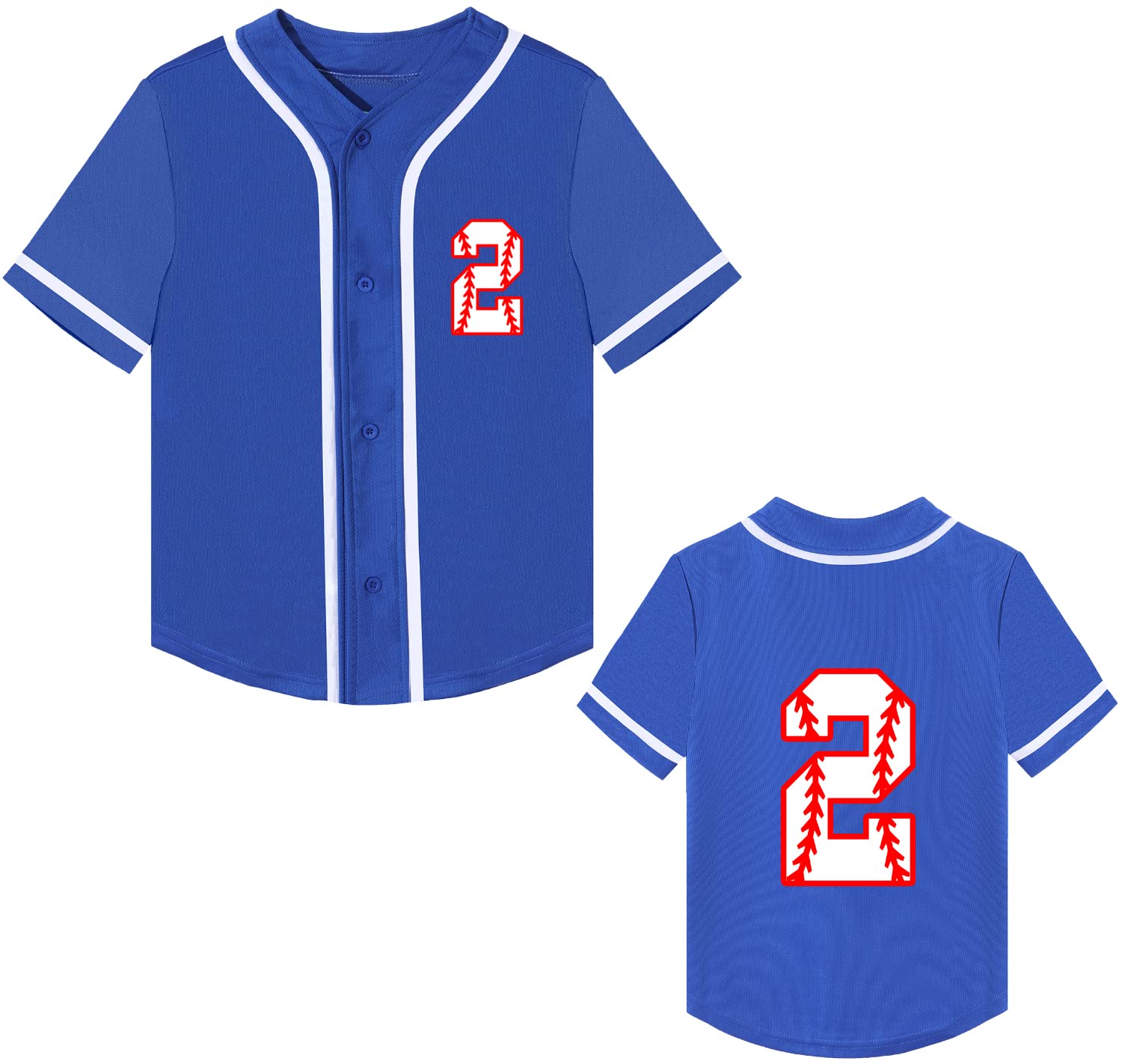 2nd Birthday Shirt Baby Boys Rookie Two Year Old Tops Baseball Birthday T-Shirt Clothes(Blue-2rd 2 Years)