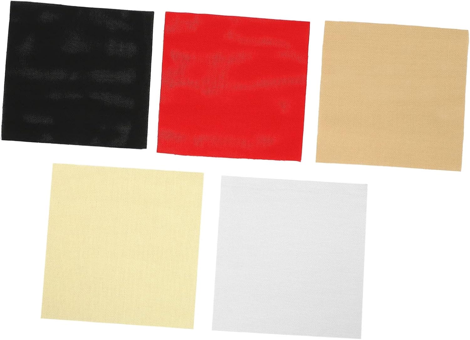 5pcs Embroidery Cloth for DIY Cross Stitch Needlework Fabric in Beige Black Red White Versatile Sewing Handcraft Material for Curtains Cushions Pillows Easy to Cut and Carry