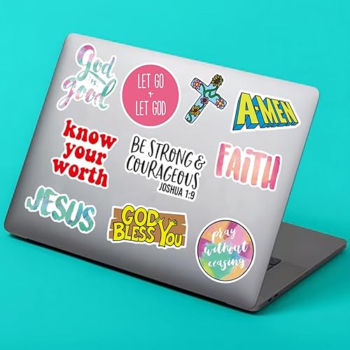 Miniatura 5 de Vinly - 220 calcomanías cristianas inspiradoras, impermeables, con versículos bíblicos de Jesús, para botellas de agua, laptop, álbumes de recortes,