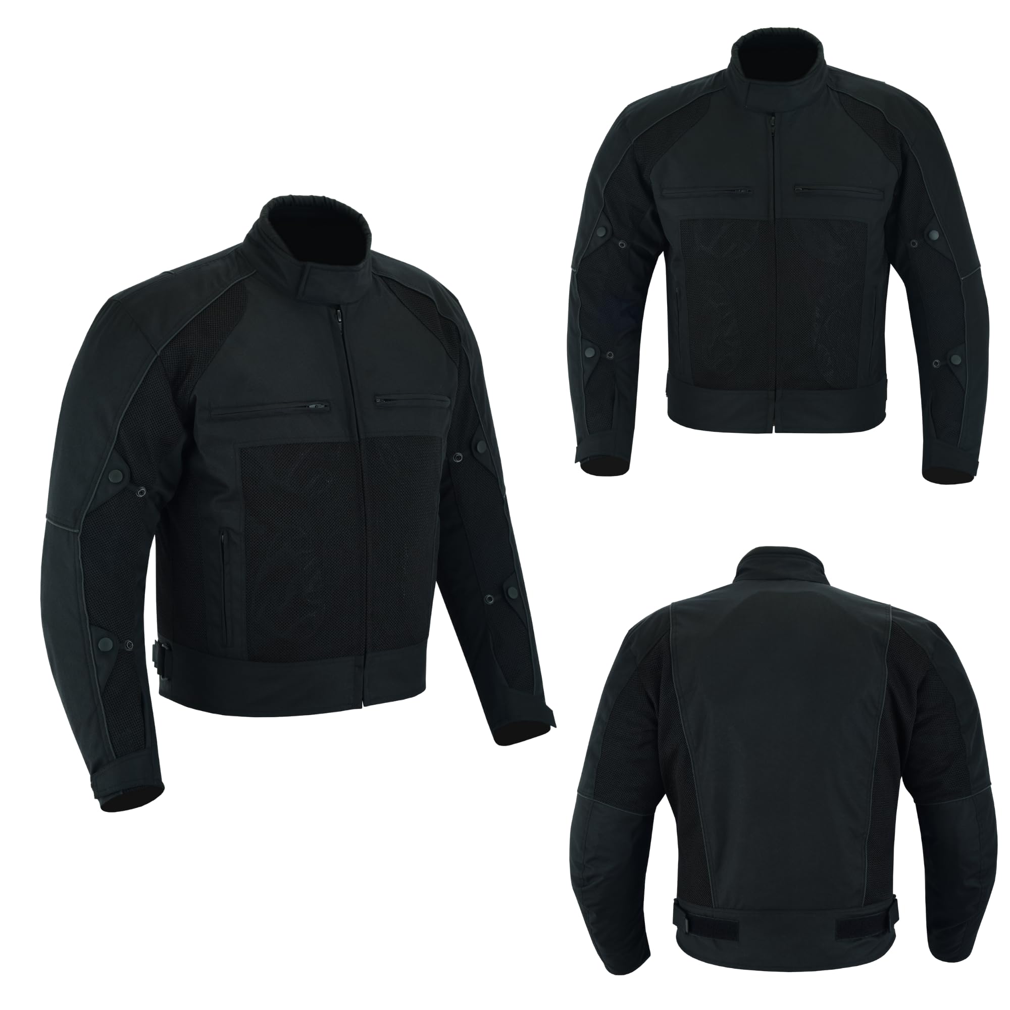 Kurtki motocyklowe Air Mesh dla mężczyzn | Oddychające tekstylne kurtki do jazdy na motocyklu męskie z wyjmowaną podszewką i zbrojami CE, wodoodporne kurtki męskie - czarne (l)