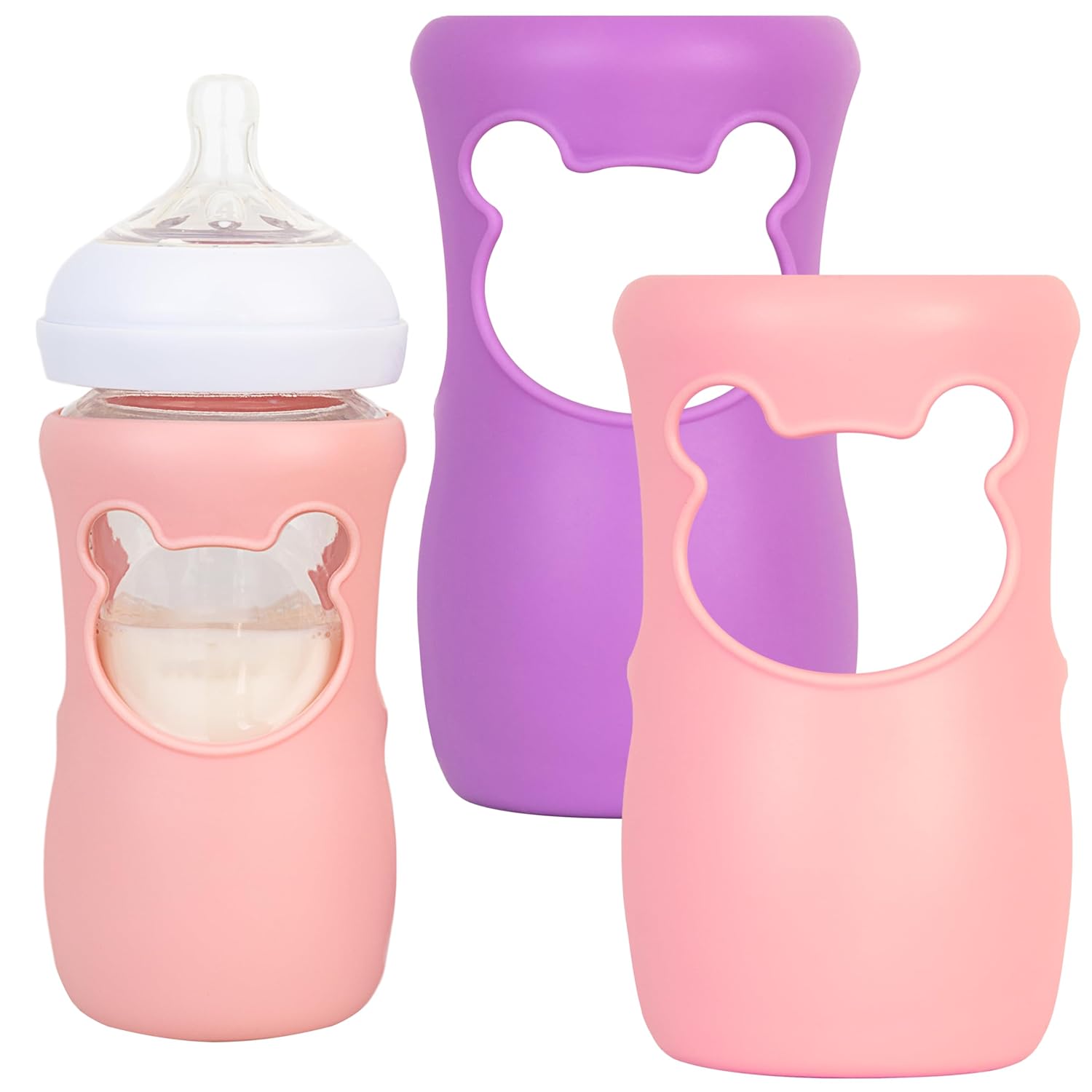 Dr Browns Glass Baby Bottle Sleeve Covers, Reusable Glass Baby