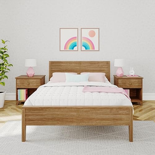Miniatura 2 de Max & Lily Cama Full, Marco de Cama Full de Madera Maciza con Cabecera de Panel, Cama Full para Niños con Soporte de Listones de Madera, No Necesita