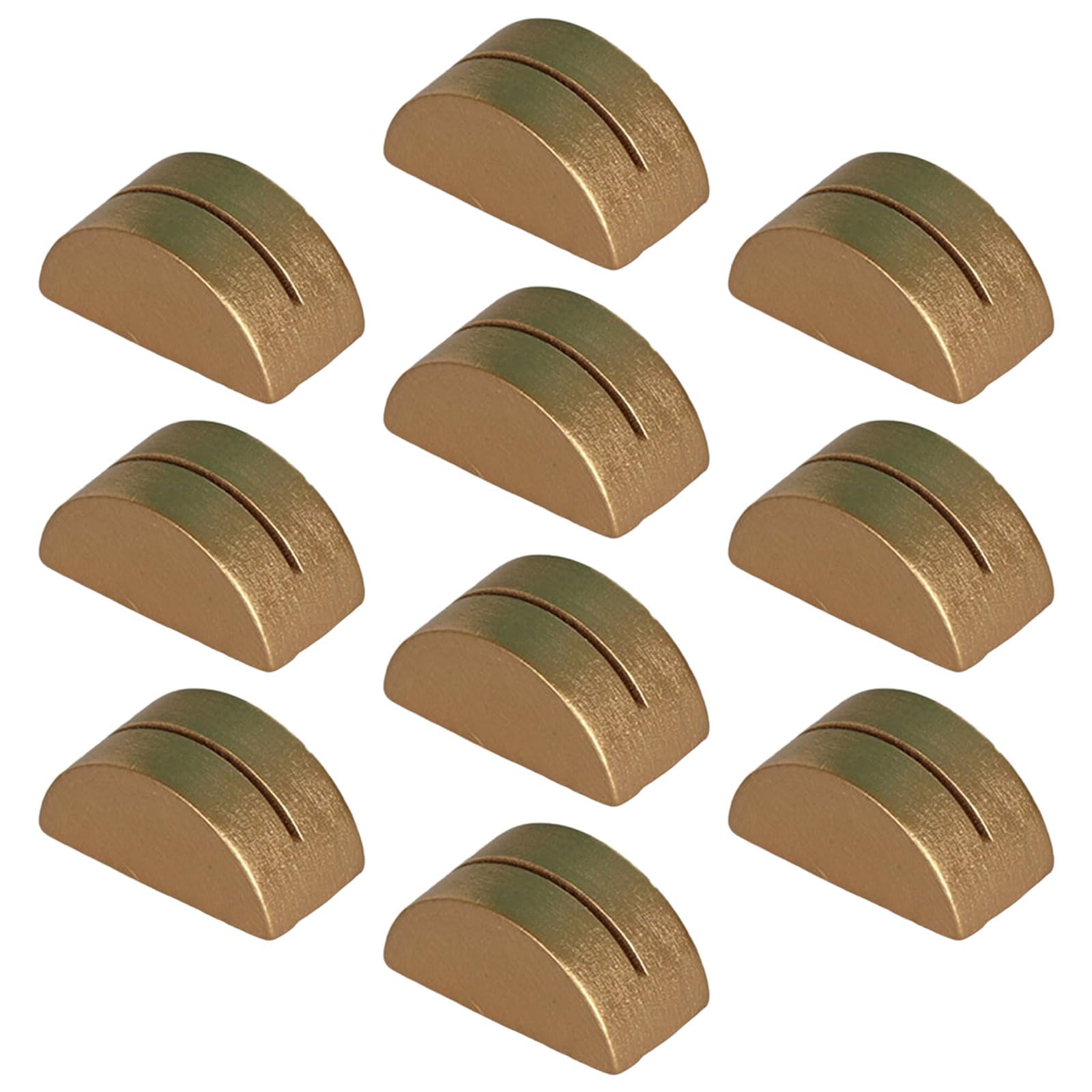 Qusinfc 10Pcs Multipurpose Picture Memos Note Display Stand Semi Circular Wood Table Number Holders Stand for Wedding Photo Wooden Name Card with Gold Base