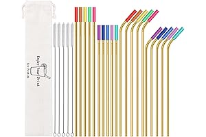 Gold Reusable Stainless Steel Straws