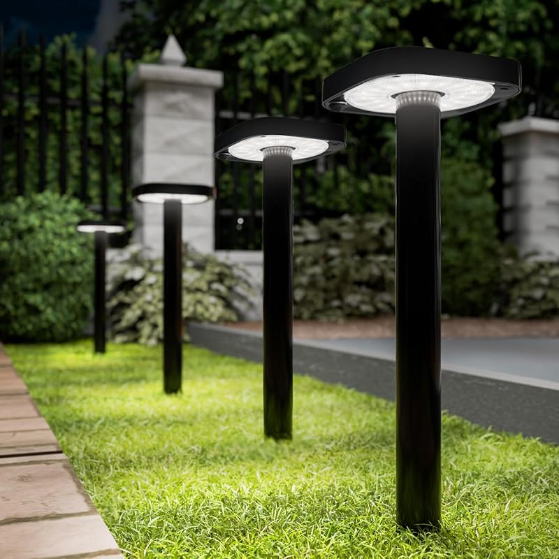 Sunco Paquete de 4 luces solares cuadradas para caminos al aire libre, 2CCT, 2W, regulables | CCT seleccionable 2700K/4000K, brillante 120LM, patio exterior, patio trasero, iluminación de paisaje de jardín, luces decorativas y para el hogar, 3,7V