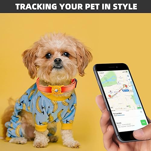 Miniatura 81 de Collar reflectante AirTag para perro, compatible con Apple AirTag, collar de nailon para cachorros y gatos con soporte de silicona AirTag