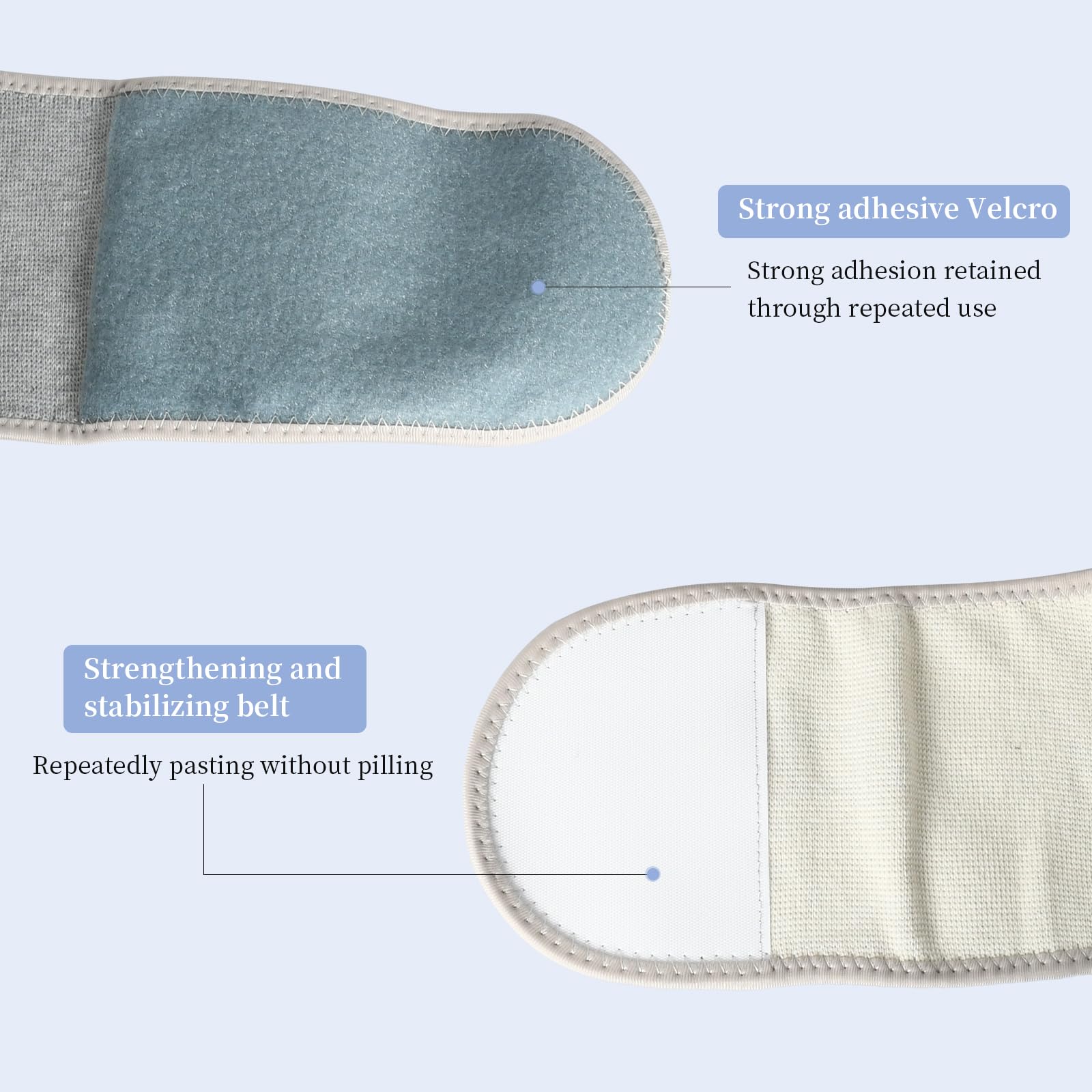Faja Lumbar, Calentador de Vientre para Hombres y Mujeres con 1 Bolsa de Almacenamiento, Cintura Térmica de Felpa para Invierno, Calentador de Espalda con Cinta de Gancho y Bucle Engrosado, Gris