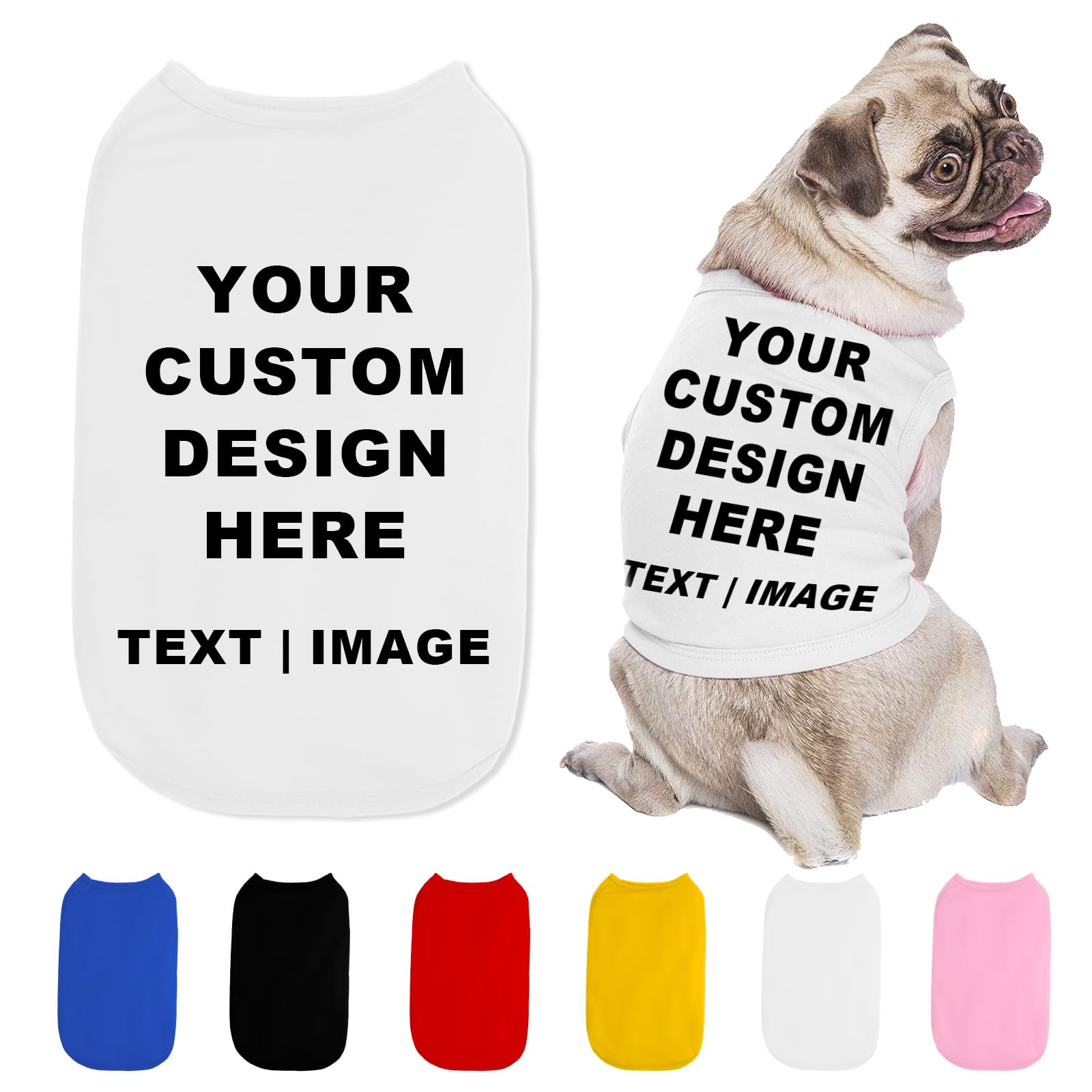 Custom Dog Shirt Personalised Dog T-Shirt with Text Logo Image Name Print Customised Breathable Summer Clothes for Small Medium Large Dogs — image 1