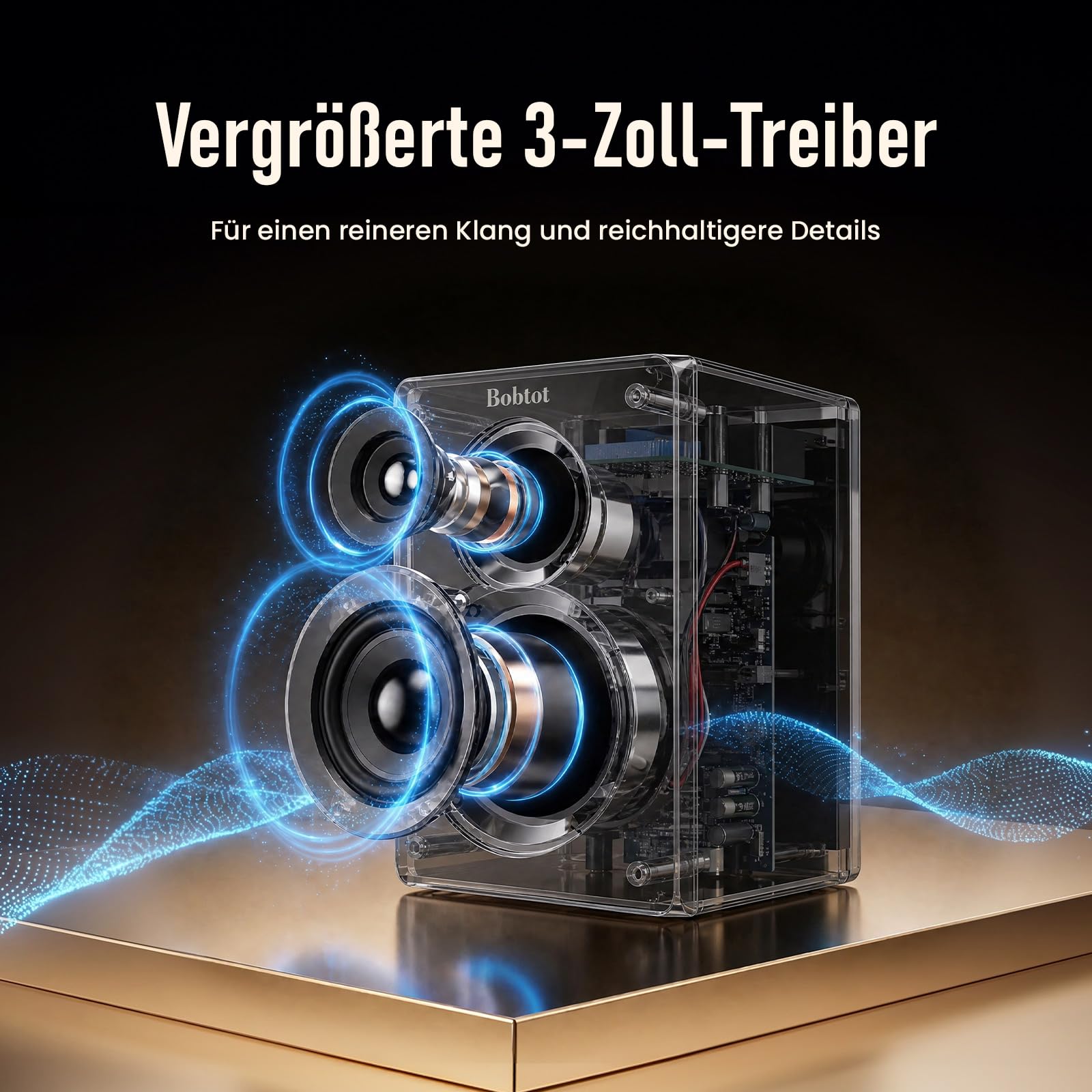 Bobtot Kabelloses Surround Sound System für Heimkino, 1000 W Surround-Lautsprecher, 8-Zoll-Subwoofer, 5.1/2.1-Kanal-System mit tiefen Bässen US-auf-EU-Steckeradapter im Lieferumfang enthalten