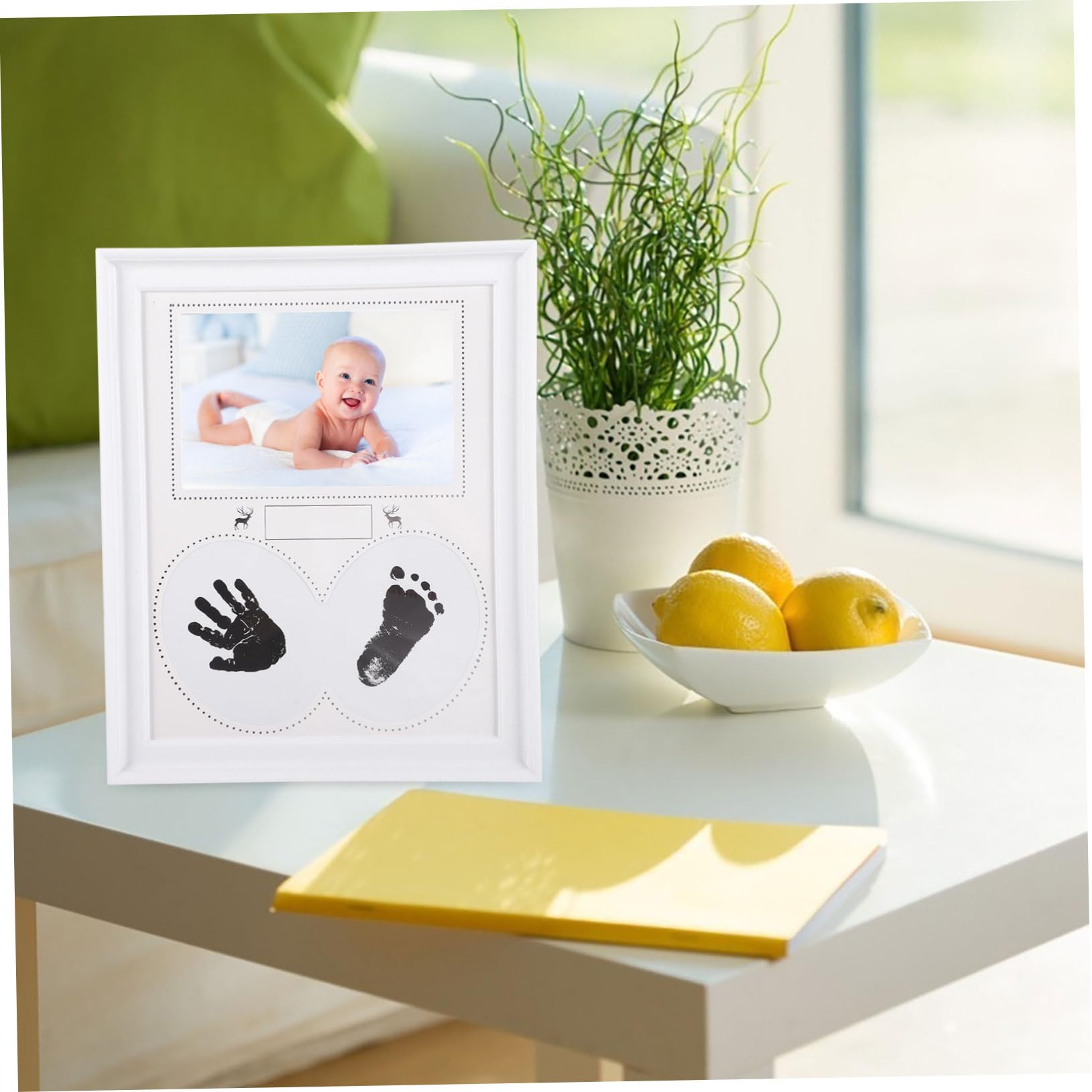 PRETYZOOM Footprint and Hand Print Photo Frame Baby Milestone Present Pvc Photo Album Wall Decor