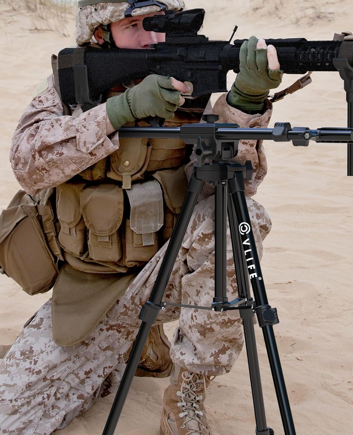 CVLIFE Hunting Rests Shooting Tripod Rifle Hunting Gun Tripod, with Dual Frame and Flexible Orientation, Provide Max Stability for Ground Blinds Shooting Outdoors - Image 6