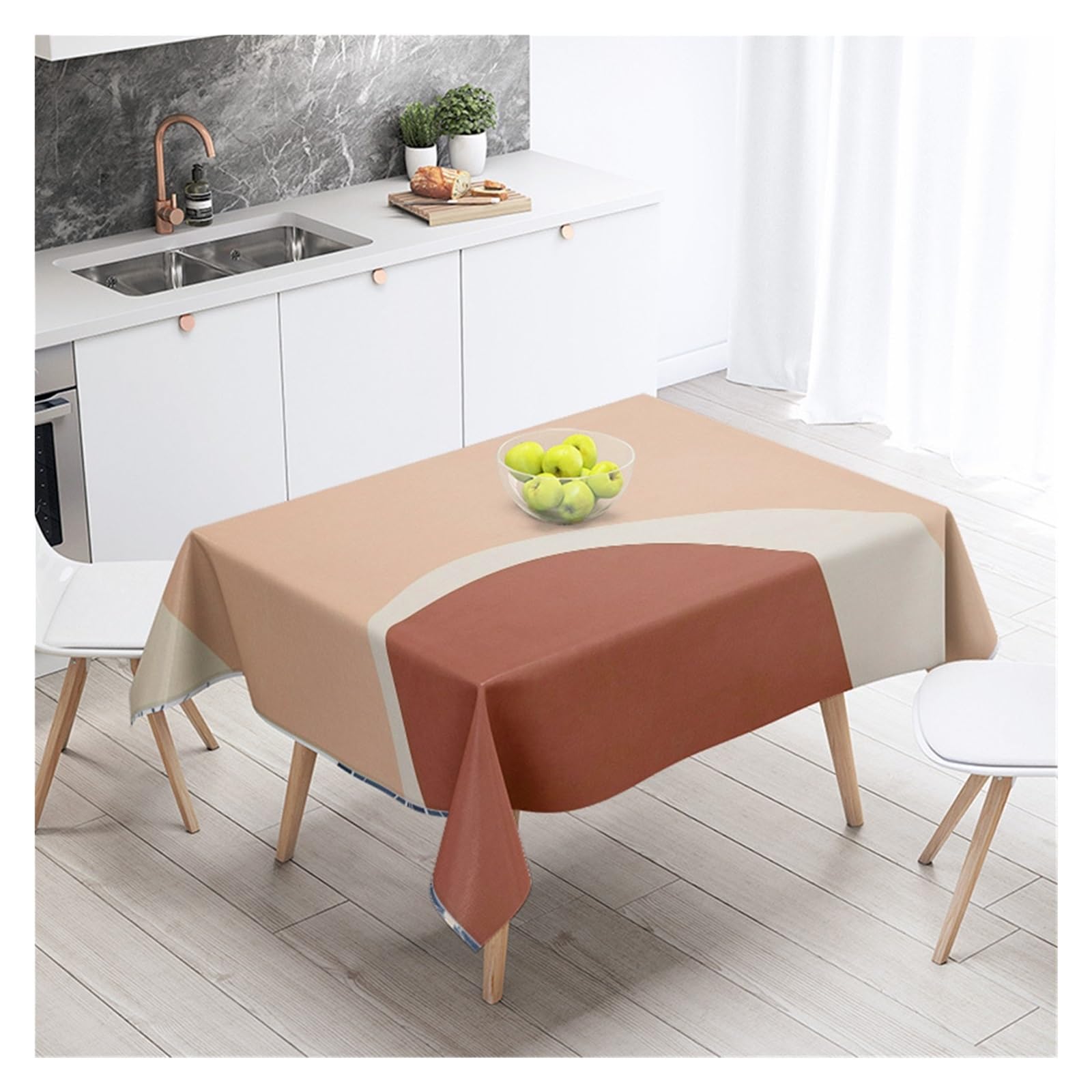BDFJEDS Waterproof Tablecloth Minimalist Geometric Tablecloth Machine Washable Dining Household Living Room Decorative(Color4,140X240)