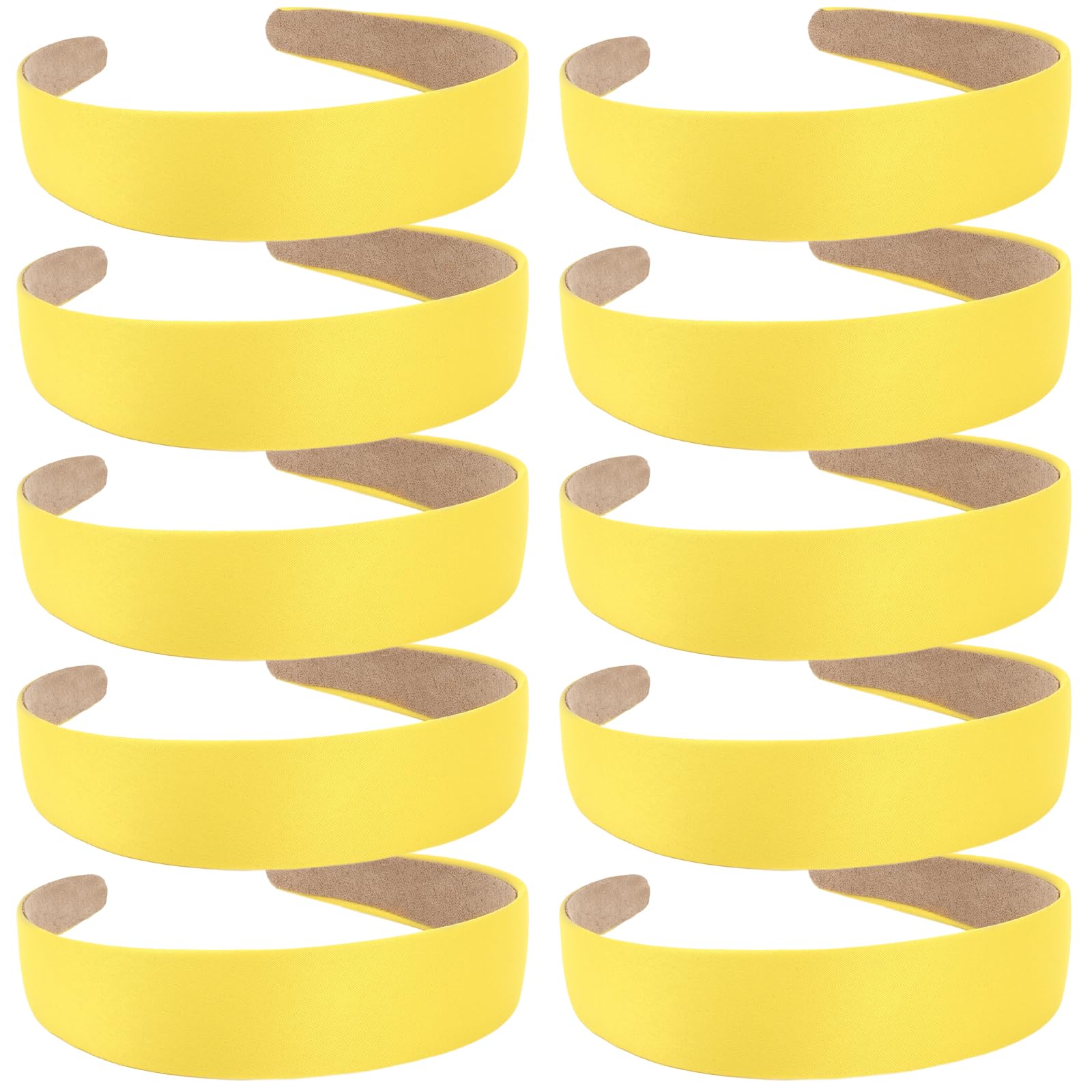 Wecoe 10 paket saten saç bantları 1.3 inç geniş sarı kafa bandı kadın kızlar kaymaz moda saç bantları Diy tatil kostüm saç aksesuarları kadın kızlar Diademas Coreanas Para Mujer