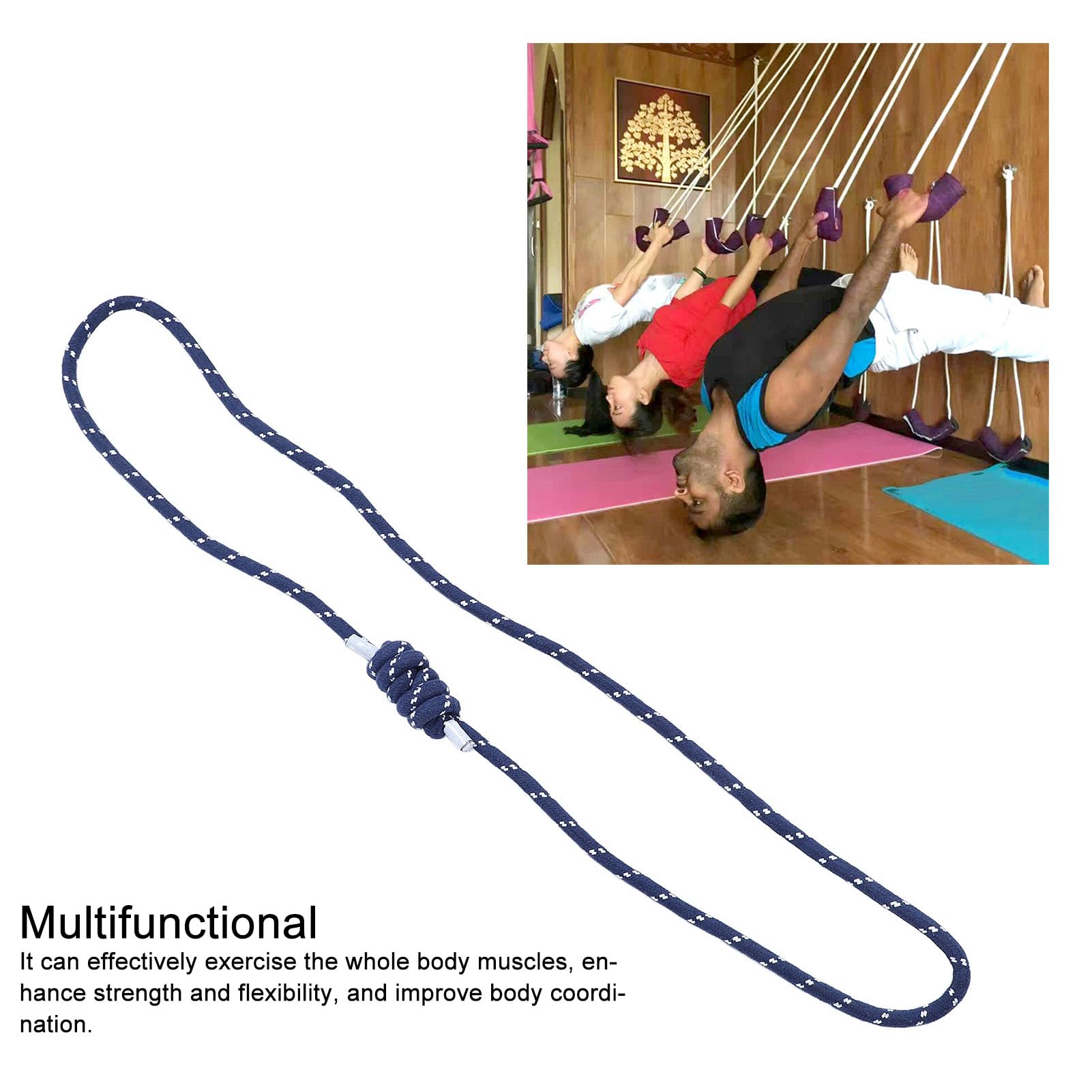 4 Pezzi Cinghie Stretching, Cinghie Yoga per Terapia Fisica, Cinghie Yoga in Acciaio Inossidabile per Stretching, Cinghie Elastiche Non Elastiche per Pilates, Esercizi, Fasce