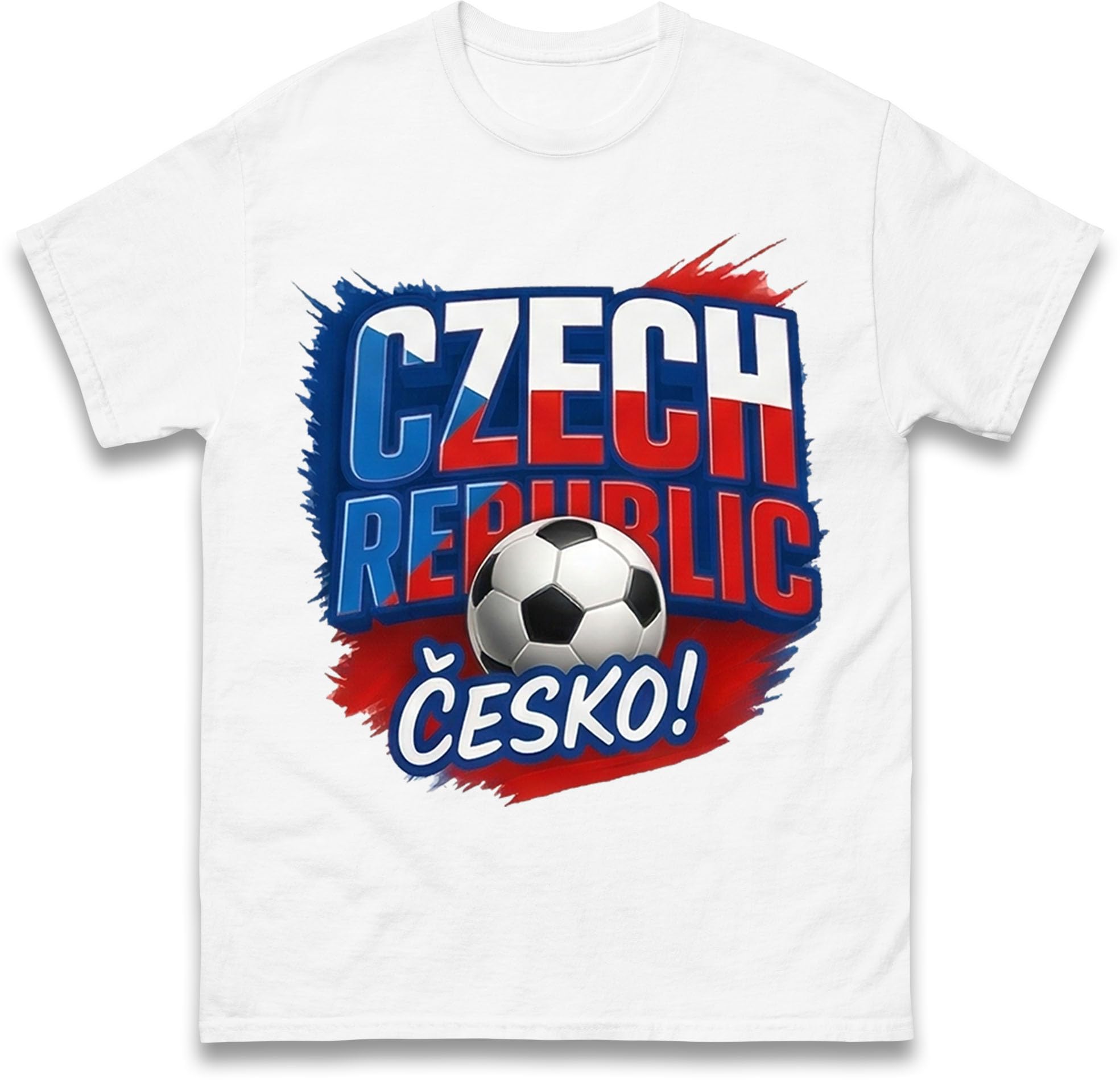 Czech Republic Football T-Shirt, Cesko Football Supporter Tee, Czech National Team Soccer Fan Shirt, Mens & Womens Football Apparel White