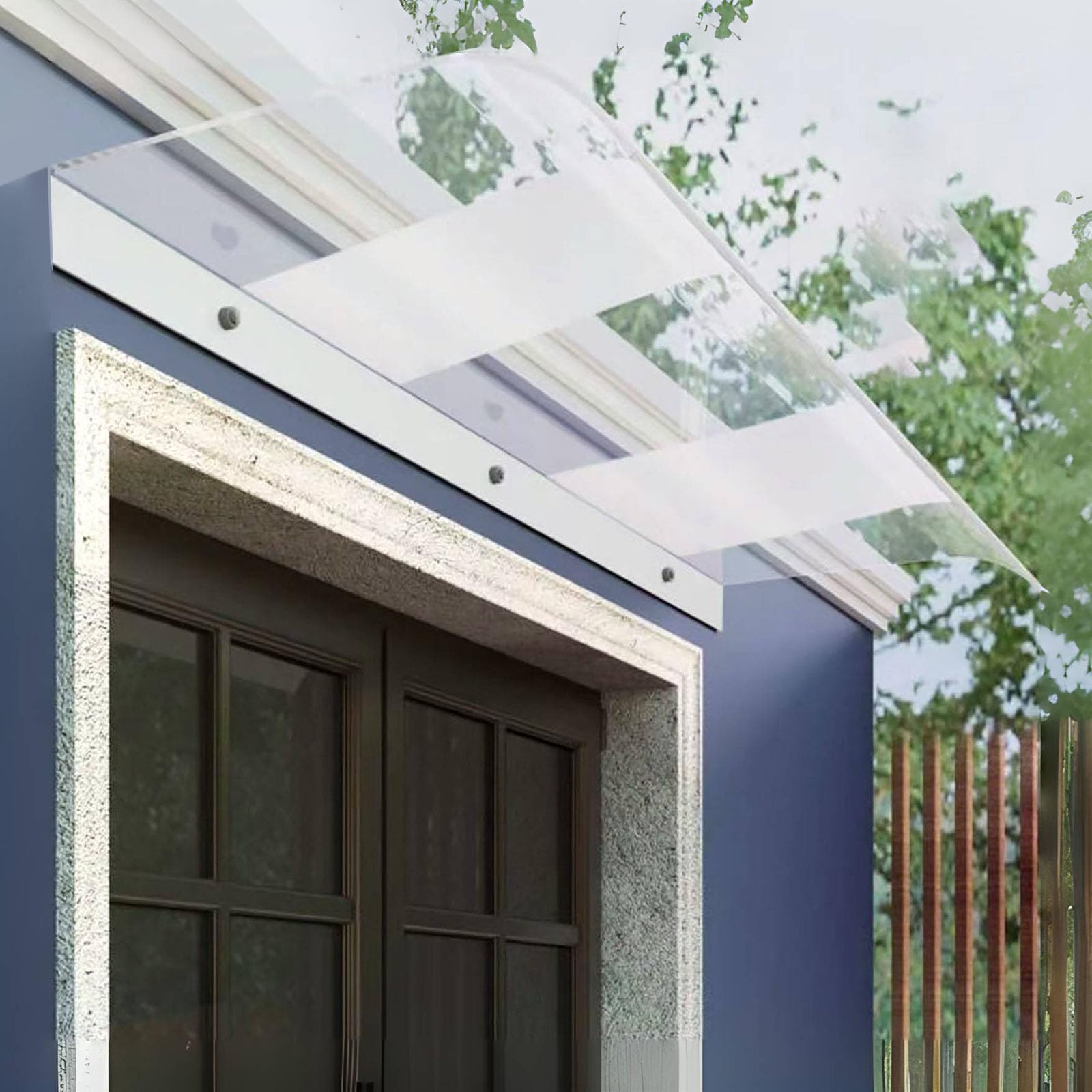 LWJSOCP Transparent Invisible Rain Shelter Cover for Outdoor Front Door & Patio UV Protection Window Canopy Polycarbonate Aw 50x180cm (19.6x70.8in)