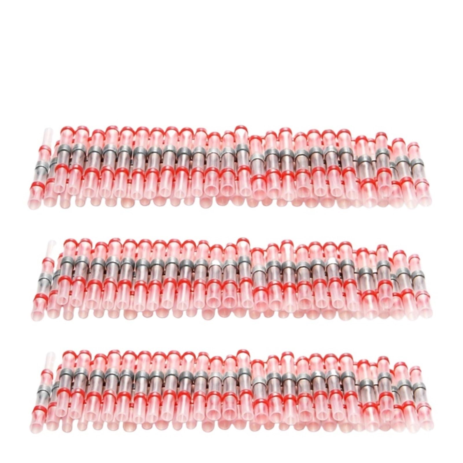 100/500/1000 Uds. Terminales de Empalme de Manga de Sellado de Soldadura a Prueba de Agua Conectores a Tope de Cable eléctrico termorretráctil de Cobre AWG22-18 Rojo(800PCS)