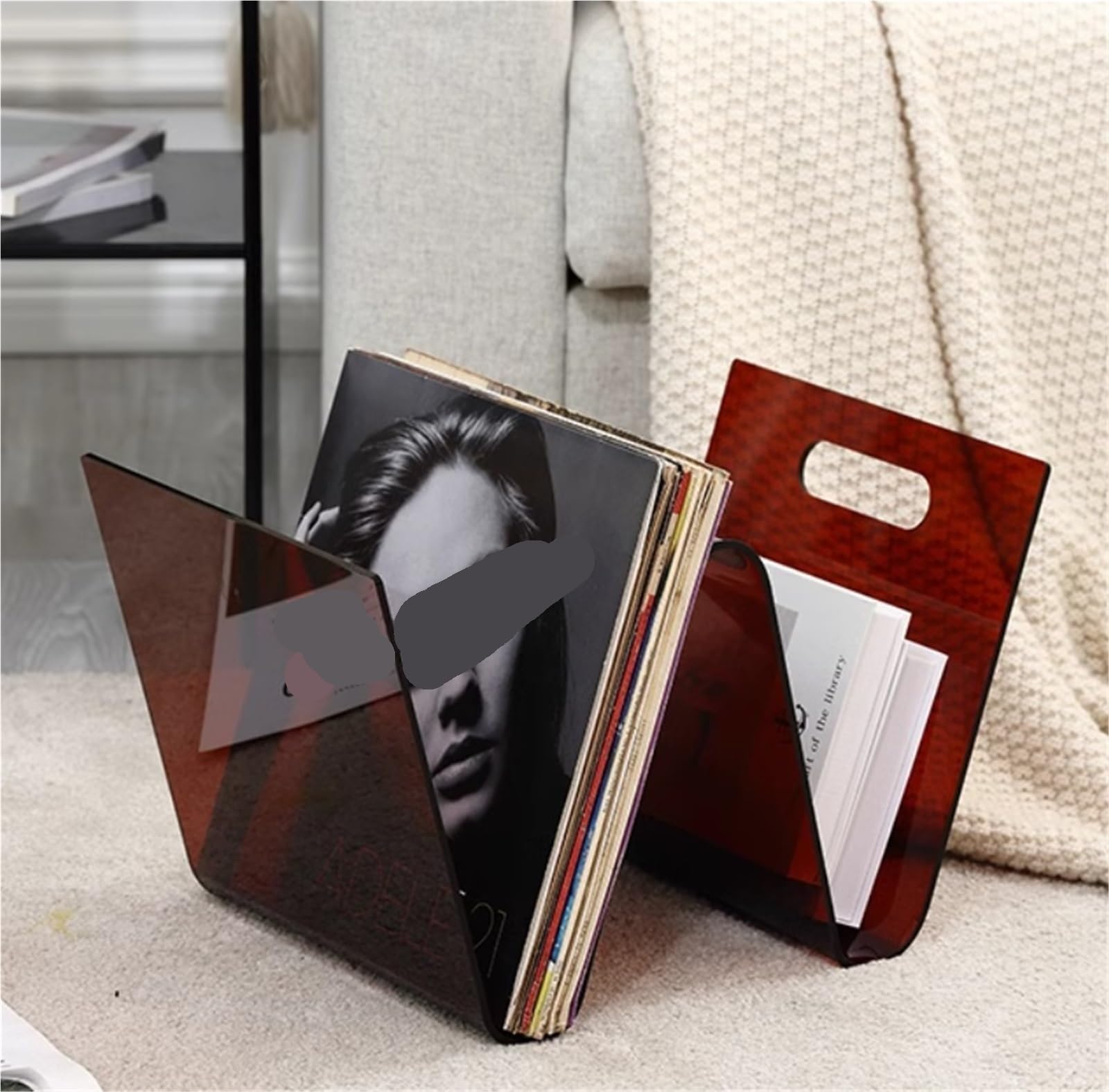 MRKU Porta Dischi in Vinile, espositore per CD, Organizer per la casa, Supporto per Dischi in Vinile da 12 Pollici in Acrilico per Collezionisti