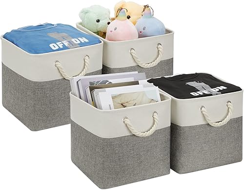 WLFRHD Cubos de almacenamiento de tela de 12 x 12 pulgadas, cestas de almacenamiento para organizar cubos plegables, cestas de almacenamiento, cubos