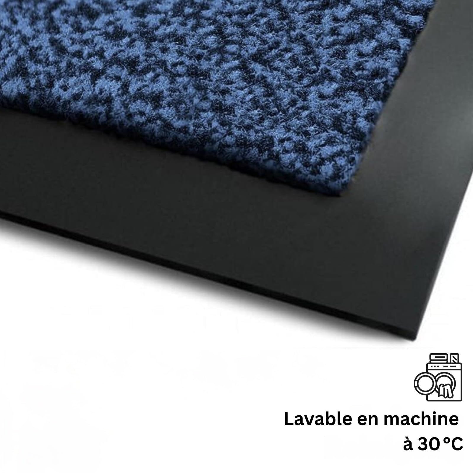 Casa Pura - Tappeto antiscivolo e antipolvere, zerbino per interni ed esterni, lavabile e ultra assorbente, blu, nero, 90 x 300 cm