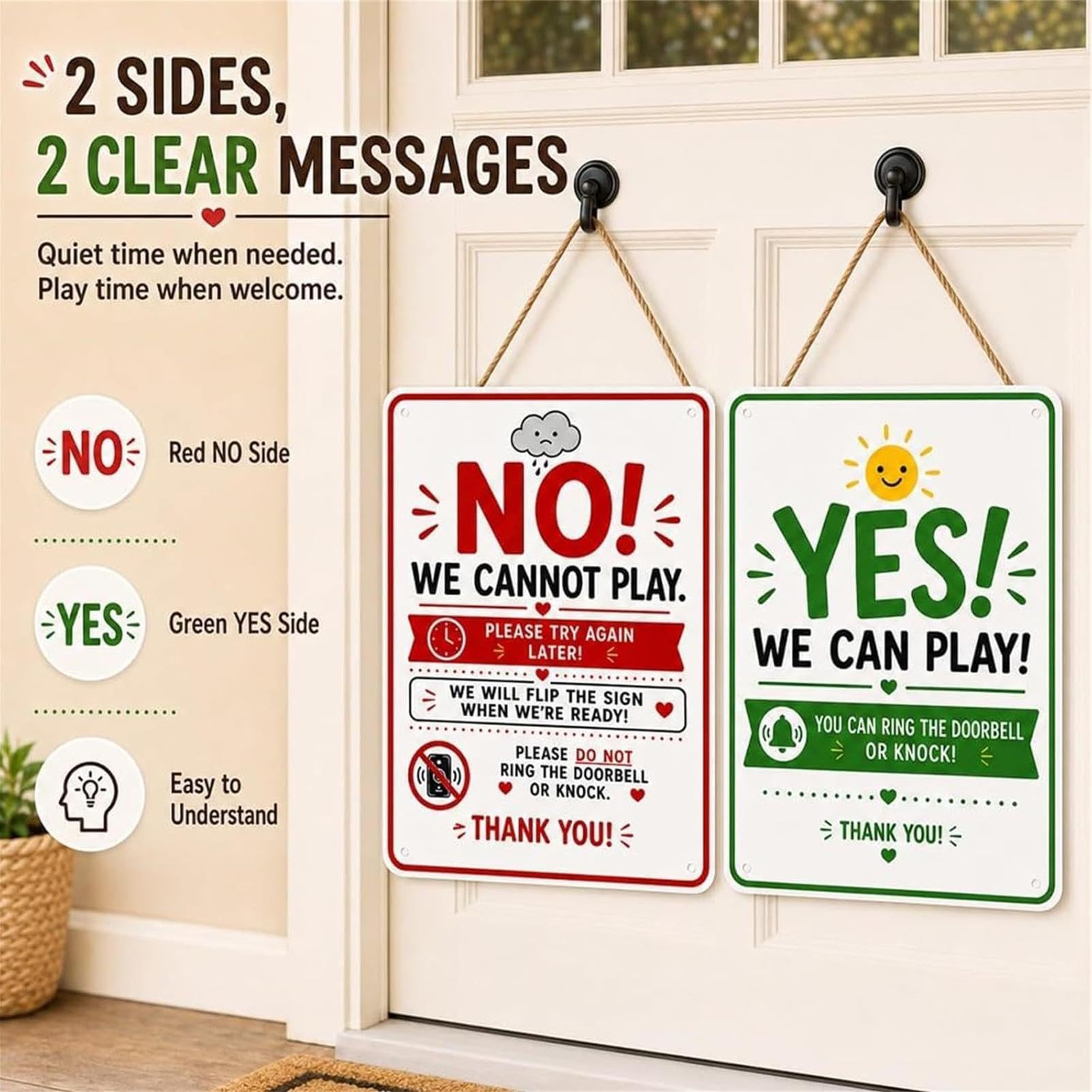 Cartello per porta d'ingresso leggero e double face