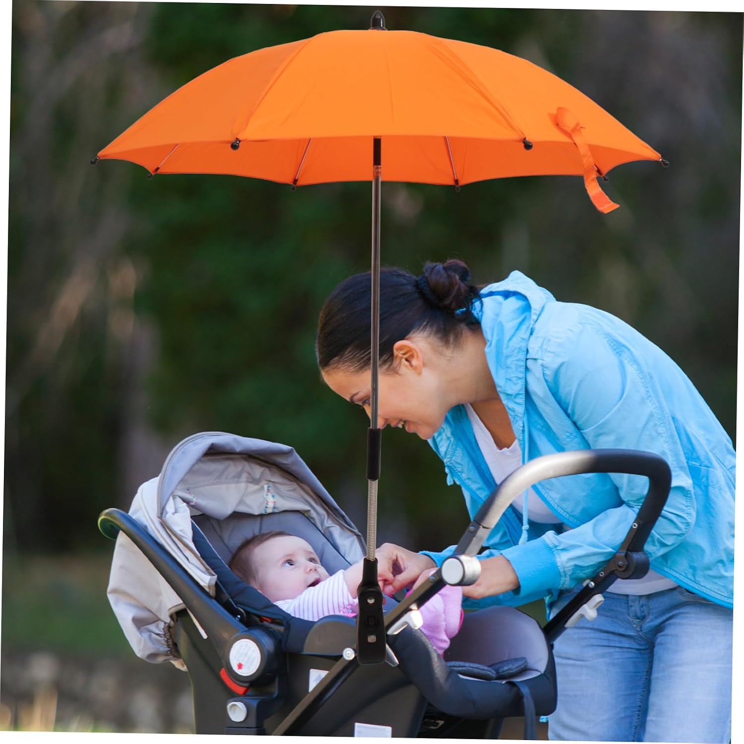 Vaguelly Uv Protective Umbrella for Stroller Pram Cover Stroller Protector Cover Adjustable Holder for Rain Sun Protection