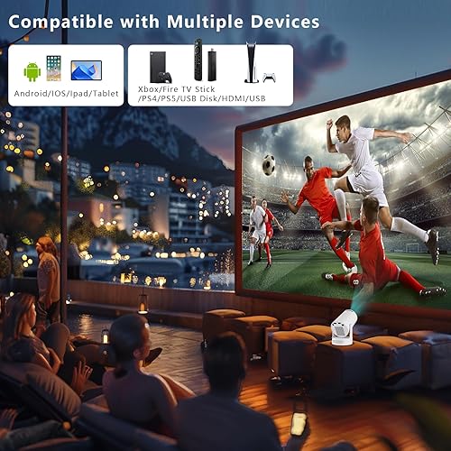 Miniatura 6 de Mini proyector con WiFi y Bluetooth, proyectores portátiles con ratón, proyector inteligente de películas para exteriores de 40-200 pulgadas,