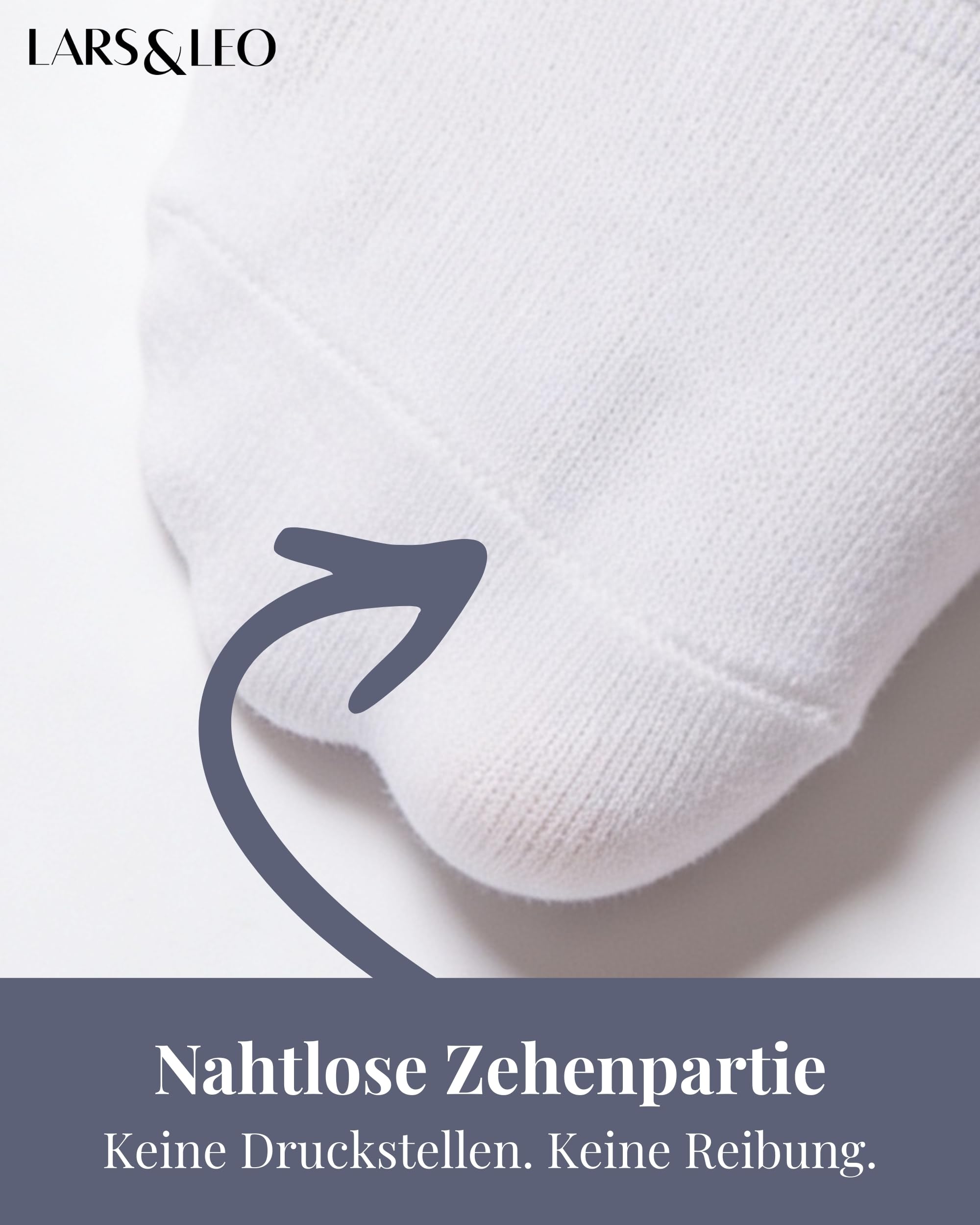Lars&Leo Füßlinge für Damen/Herren, No-Show Socken aus Bio-Baumwolle mit rutschfestem Silikonpad