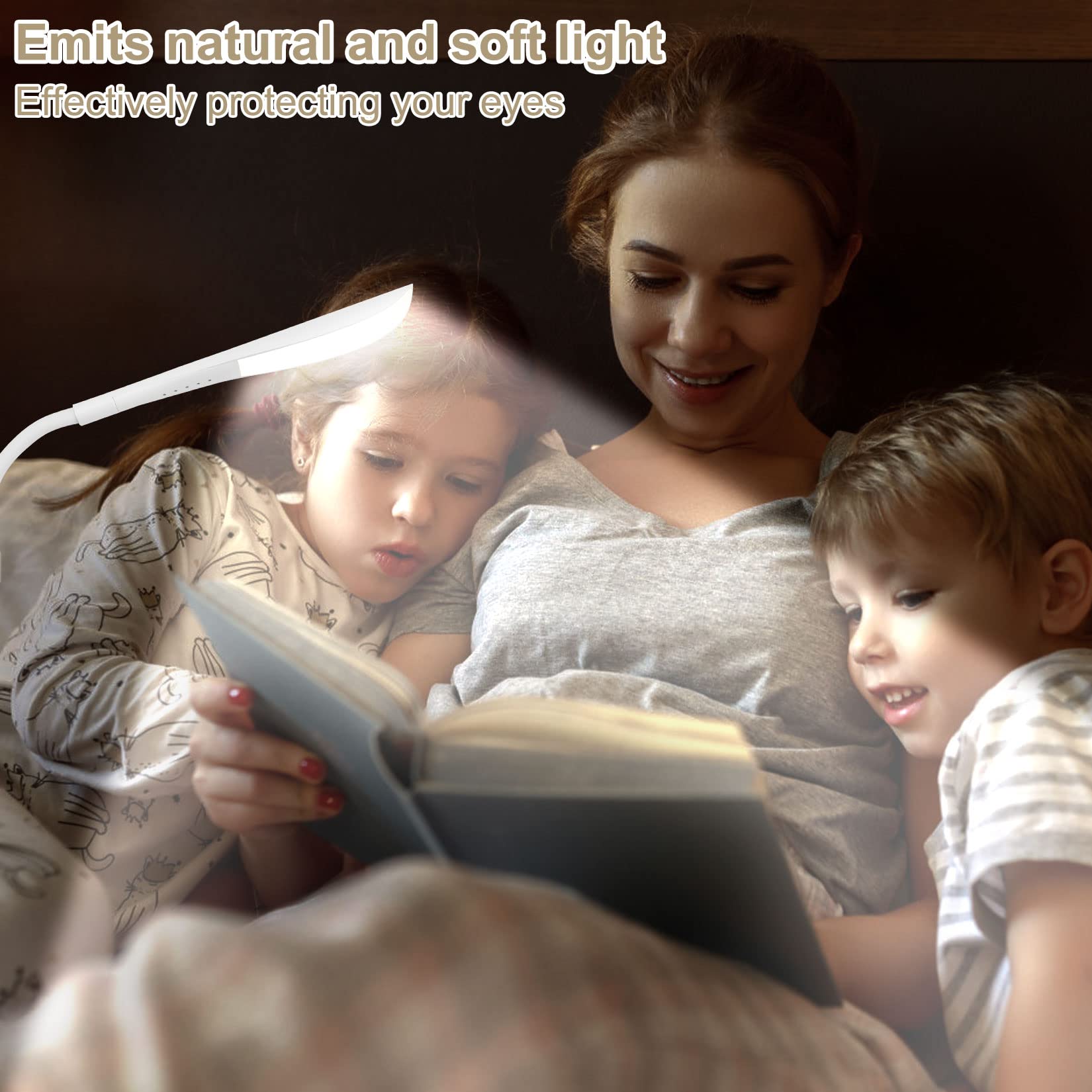 LEDGLE Luce Lettura USB Dimmerabile, Lampada USB per PC, Luce USB Portatile, 14 LED, 3 Livelli di Luminosità, Interruttore Touch, per Laptop, Tastiera, Computer