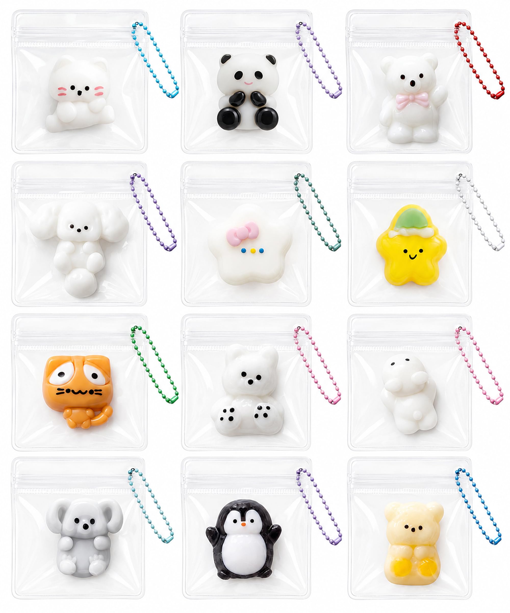 Amazon | CHALAN ミニ スクイーズ キーホルダー 12個セット ぷにぷに