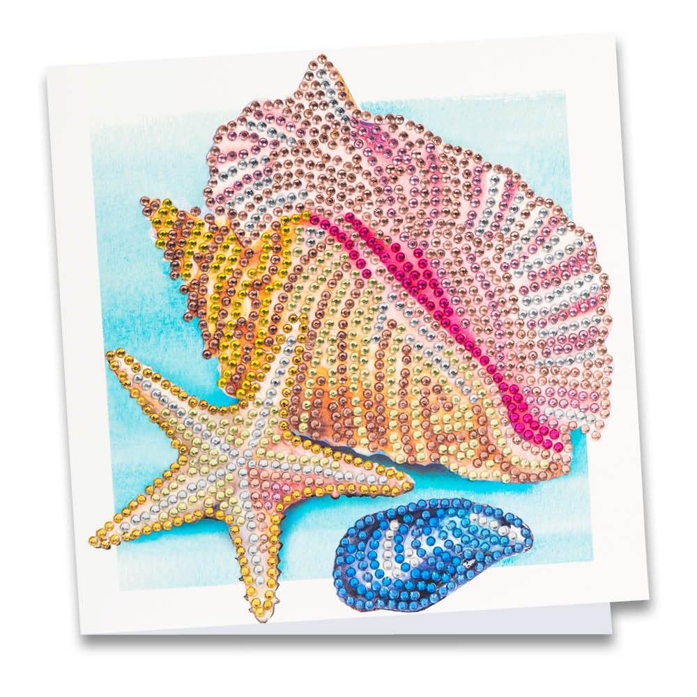 Ideen Mit Herz Shells Diamond Painting Greeting Card | Rhinestone Edition | 16X16cm | 370Gsm | Includes Stones, Envelope & Tool (Shells)
