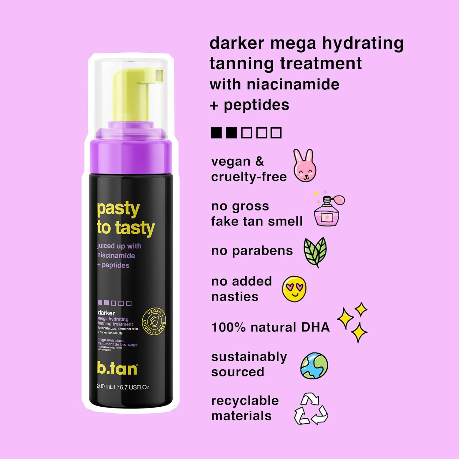 Buy b.tan Darker Self Tanner Mousse Pasty to Tasty Mega Hydrating