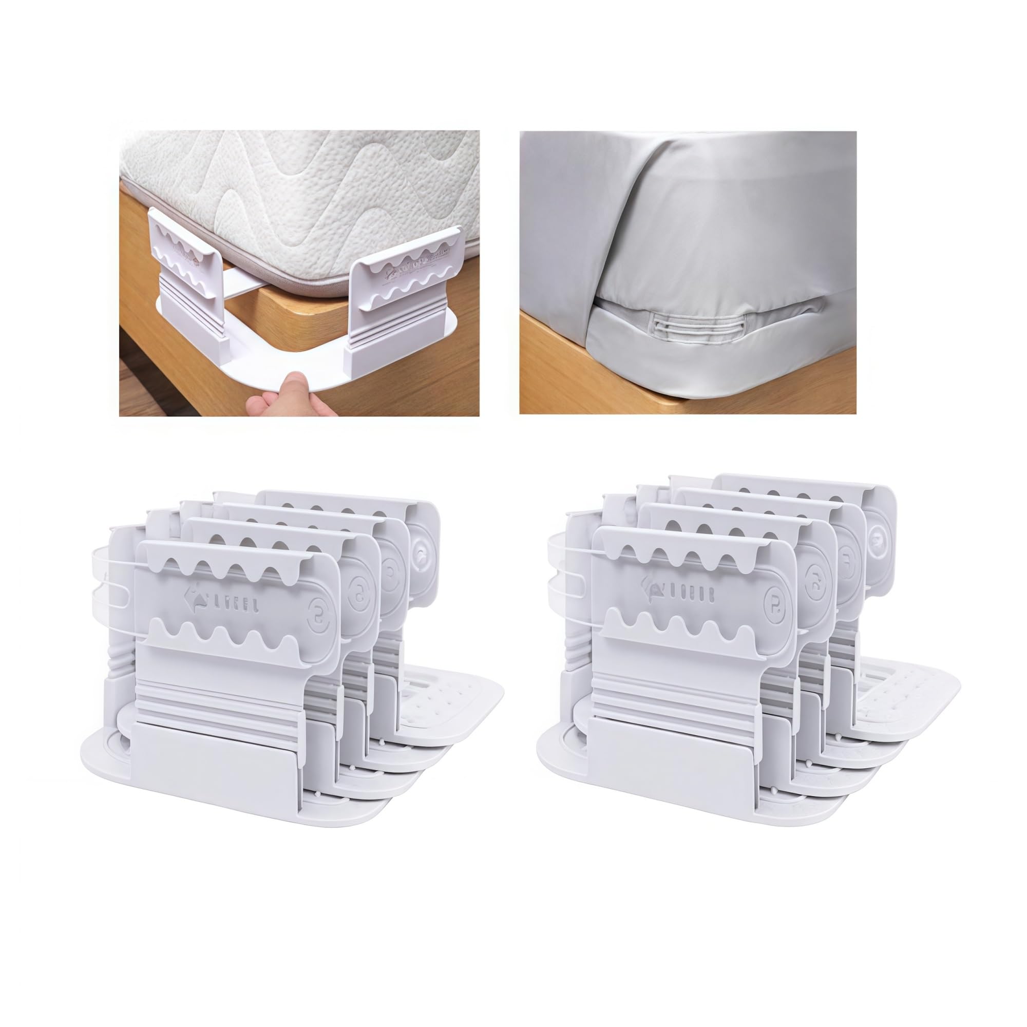 Generisch Verstellbarer Bettlakenclip, Rutschfester Befestigungsclip, Bettlakenclip kann das Bettlaken fest und fest halten(8pcs White)