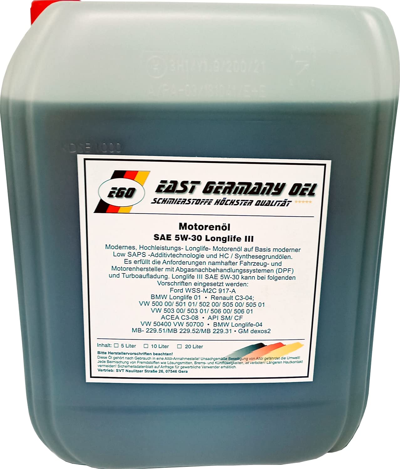 Motorenöl 5W30 Lomglife III Kanister 10 Liter