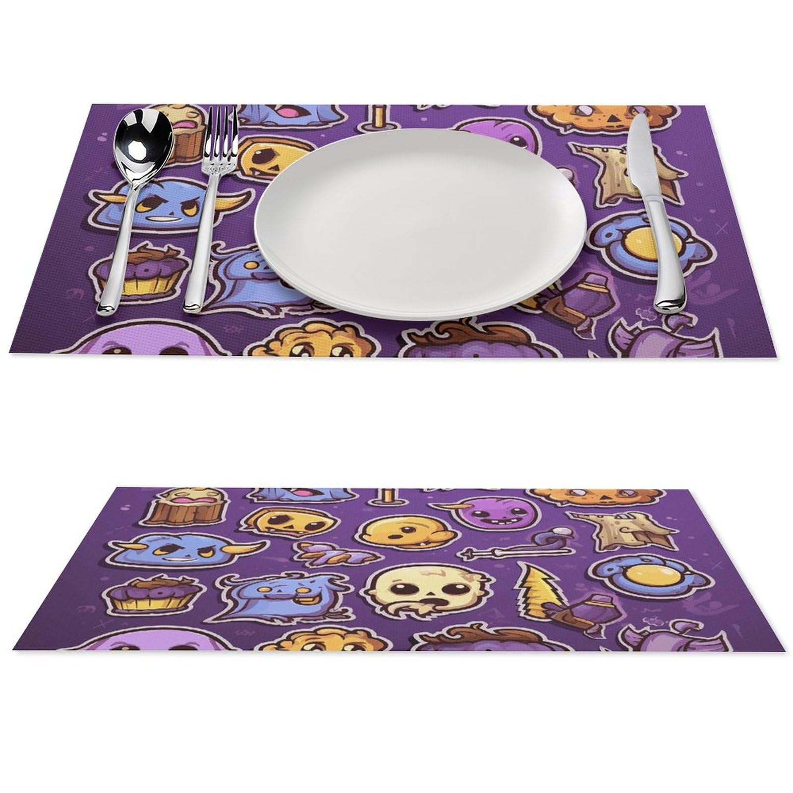 Sets de table violets lavables pour stopper les taches sur votre table