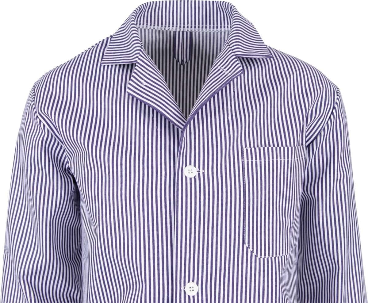 beb GASTRO/HANDWERK Herren Fleicherjacke, Bekleidungsgröße: 56, Farbe: marine/weiß Streifen